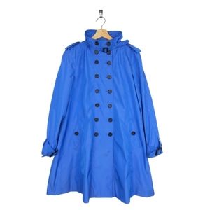 Burberry Iridescent Blue Tropical Gabardine Raincoat - US10